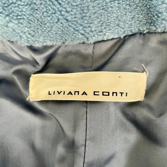 Liviana Conti One-Button Teddy Fleece Wool Jacket, Made In Italy, Large - Picture 7 of 10